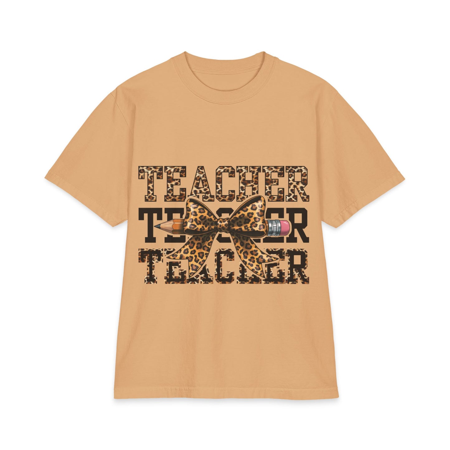 Teacher Leopard Bow T‑Shirt